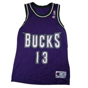 Vintage Champion Milwaukie Bucks #13 Glen Robinson Basketball Jersey